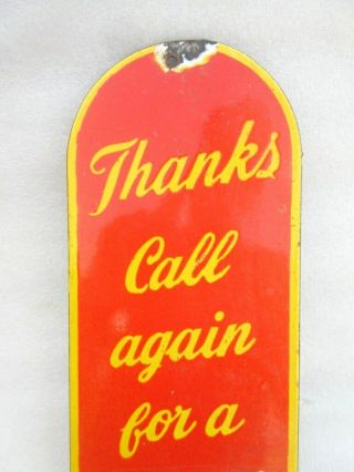 Vintage Old Thanks Call Again For A Coca Cola Ad Porcelain Enamel Sign Board 3