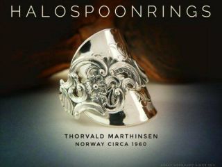 Spoon Ring Norwegian Sterling Silver Marthinsen Fancy Pattern The Perfect Gift