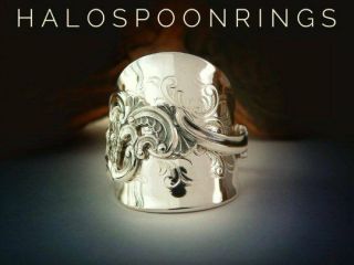 SPOON RING NORWEGIAN STERLING SILVER MARTHINSEN FANCY PATTERN THE PERFECT GIFT 2