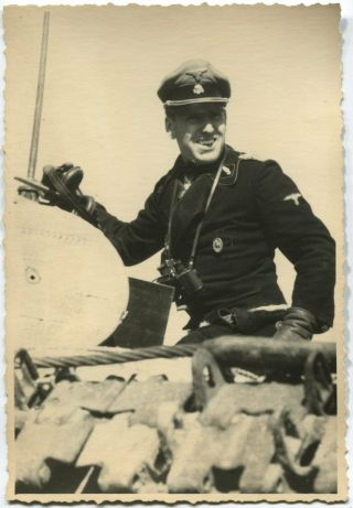 German Wwii Archive Photo: Tankman Officer - Johannes - Rudolf Mühlenkamp