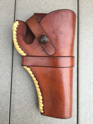 Vintage Hh Heiser Leather Holster For Smith & Wesson K Frame Revolver