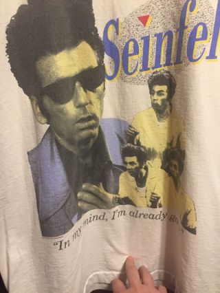 Vintage Kramer Seinfeld T Shirt In My Mind Im Already Gone Sz Large Anvil 1993