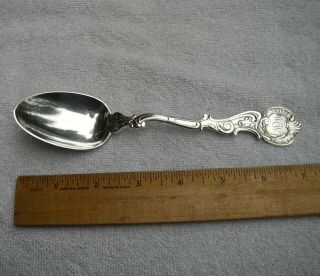 Scarce George Shiebler Sterling Rococo (1888) Dessert Spoon - 7 1/4 Inch - Mono Wew