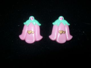 Euc 100 Complete Vintage Polly Pocket Magic Wishing Bell Earrings 1992 (pink)