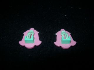 EUC 100 Complete Vintage Polly Pocket Magic Wishing Bell Earrings 1992 (Pink) 3