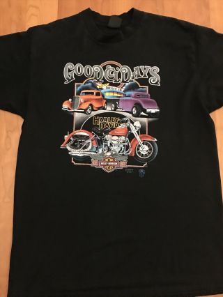 Harley Davidson 3d Emblem Good Ole Days 1988 Tshirt Black Xl