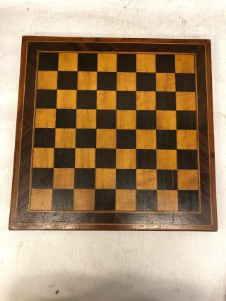 Vintage 1920 Wooden Chess Board Hand Made Antique
