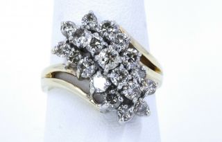 Vintage 14k Yellow Gold Diamond Cluster Ring 7.  0 Grams 2.  28ct (97)