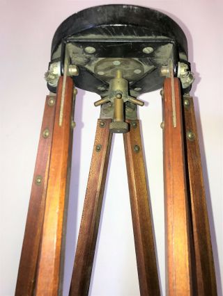 Vintage Wood Camera/Surveyor Tripod Adjustable Surveying Photography 5
