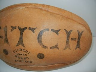Vtg 50s 60s GILBERT ENGLAND Brown Leather MATCH RUGBY BALL Display Only Football 4
