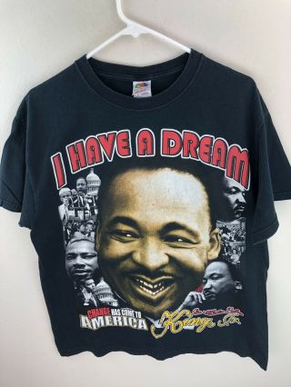 Vintage Martin Luther King I Have A Dream Double Sided T - Shirt Men 