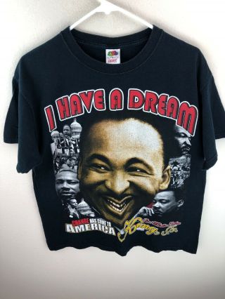 Vintage Martin Luther King I Have a Dream Double Sided T - Shirt Men ' s Large L Rap 6