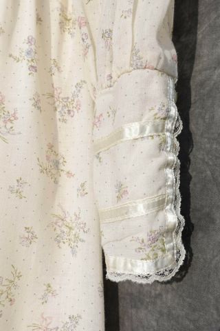 GUNNE SAX Vintage Edwardian Prairie Victorian Boho Dress Sz 9 Lace Satin Floral 4