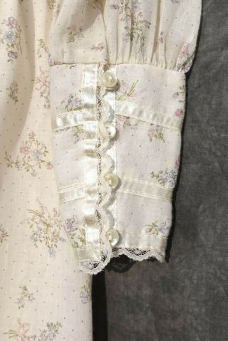 GUNNE SAX Vintage Edwardian Prairie Victorian Boho Dress Sz 9 Lace Satin Floral 5
