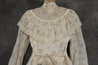 GUNNE SAX Vintage Edwardian Prairie Victorian Boho Dress Sz 9 Lace Satin Floral 7