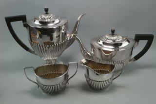 Vintage 4 Piece Silver Plated Tea Set Silver Barker Bros Sheffield