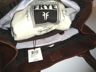 Frye DB138 Melissa Tote,  Antique Pull Up Dark Brown Leather NWT $398 10