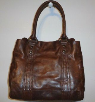 Frye DB138 Melissa Tote,  Antique Pull Up Dark Brown Leather NWT $398 12