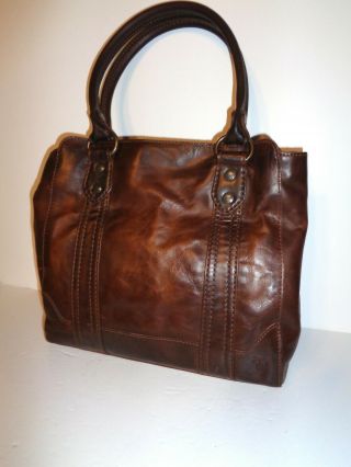 Frye DB138 Melissa Tote,  Antique Pull Up Dark Brown Leather NWT $398 2
