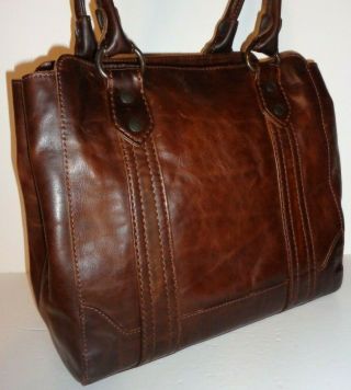 Frye DB138 Melissa Tote,  Antique Pull Up Dark Brown Leather NWT $398 4