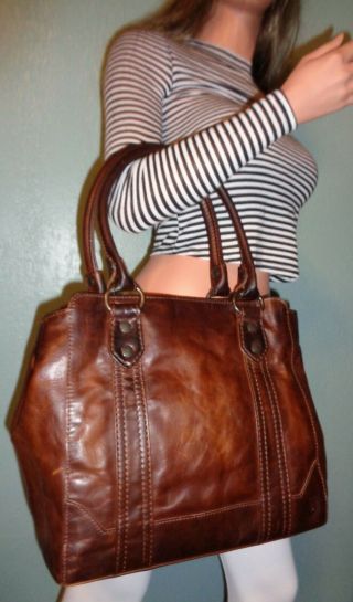 Frye DB138 Melissa Tote,  Antique Pull Up Dark Brown Leather NWT $398 8