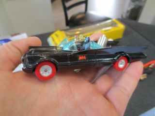Vintage Corgi Batmobile (Red Tires) & Batboat On Trailer Gift Set w/ Bo 10