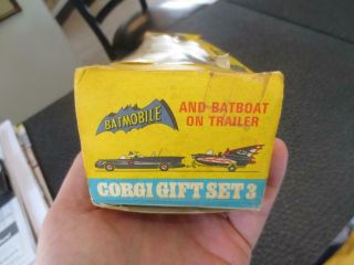 Vintage Corgi Batmobile (Red Tires) & Batboat On Trailer Gift Set w/ Bo 2