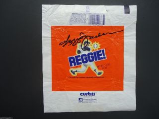 Rare Vintage Reggie Jackson Signed The Reggie Bar Wrapper