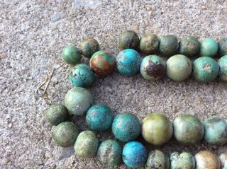 Early Vintage Southwestern,  Old Pawn Large Natural Turquoise Bead Necklace,  139g
