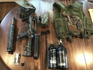 Tippmann 98 Custom With A5 Cyclone Feed Woodsball Sniper Kit Rare Parts