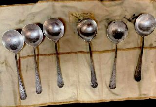 Antique Bowle Sterling Silver Spoons Set Of 6