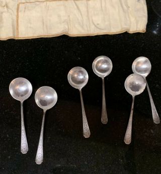 Antique BOWLE STERLING SILVER SPOONS Set Of 6 4