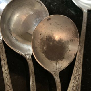 Antique BOWLE STERLING SILVER SPOONS Set Of 6 5