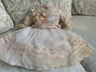 Antique Lace Doll Dress For French Jumeau Bru Or German Kestner Doll