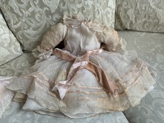 Antique Lace Doll Dress for French Jumeau Bru or German Kestner Doll 5