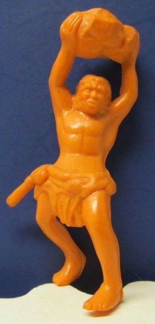Caveman Orange Plastic Figure Toy - 2 1/2 Inches High