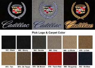 Lloyd Mats Vintage Cadillac Crest & Word Velourtex Front Floor Mats (1941 - 2001)