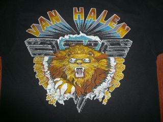 VAN HALEN Vintage 1982 T Shirt SZ LARGE Diver Down / Hide Your Sheep Tour Rare 3