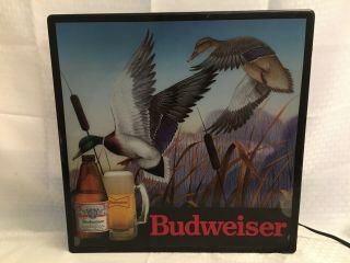 Vintage Budweiser Duck Hunting Lighted Sign
