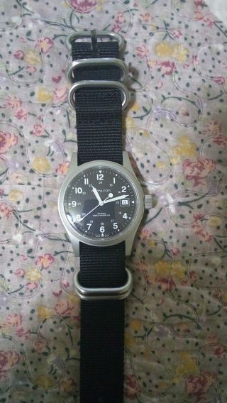 Hamilton Khaki Field Mechanical H69419933 Wrist Watch For Men Black Dial