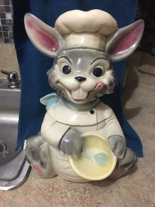 Vintage Brush Mccoy W25 Bunny Rabbit Chef Cookie Jar