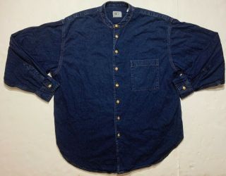 Vintage V2 By Versace Denim Button Up Long Sleeve X - Large Made In Italy