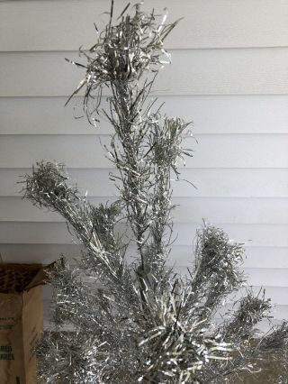 Aluminum Christmas Tree 4 Foot Vintage Silver 34 branches Complete 6