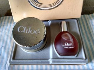 Vintage Set CHLOE Parfums Lagerfeld Eau De Toilette 50 ml Perfum body Creme 4