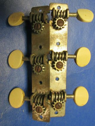 Rare Vintage 1930s Safety Hole String Slot Solid Headstock Guitar Set