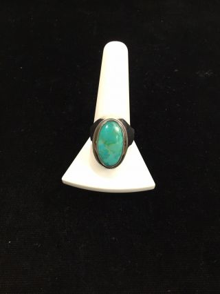 Very Unusual Reversable Sterling Silver Mens / Ladies Ring Lapis Turquoise 9 3/4