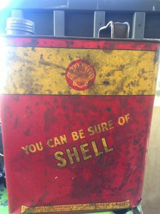 Vintage One Imperial Gallon Net.  Antique Double Shell Oil Tin Can. 3
