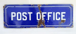Post Office Indication Porcelain Enamel Sign Board Vintage Old Rare Collectible