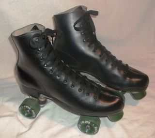 Vintage Roller Derby Black Leather Roller Skates Men 