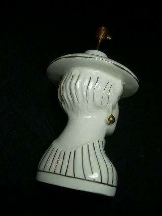 RARE Vintage IRICE Lady Head Bust Ceramic Figurine Perfume Atomizer Sprayer 6